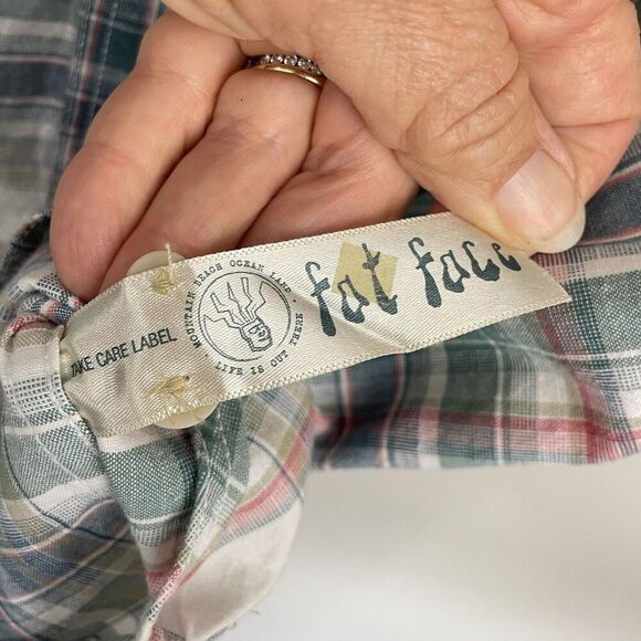 Fat Face Button Up Shirt Men 2XL XXL Multicolor Plaid Cotton Beach Casual Surf - Picture 9 of 11